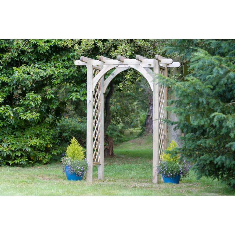 Medfield 180cm W x 130cm D Solid Wood Arbour in Natural