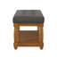 Banc de repose-pieds capitonné en granit et lin avec tablette de rangement inférieure, pieds en bois massif pour une utilisation multi-scène-131300103-131300099
