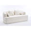 Canapé-lit convertible 2 en 1 blanc laiteux 70 pouces (178 cm) sans armature, avec 4 coussins, tissu chenille texturé, mousse haute densité et conception sans ressorts, idéal pour le salon.
