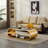 57" Stainless With Glass Coffee Table, Modern Coffee Table For Living Room, 2-Tier Glass Top With Large Space Fashion Design-1970493228