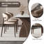 Ensemble de table de salle à manger et de chaises en bois massif fritté, chêne, blanc et brun, 6 chaises-2145757041