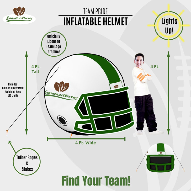 Casque gonflable Sporticulture NFL Cleveland Browns de 1,20 m avec lumières DEL et souffleur intégré - Décoration idéale pour la pelouse, le jardin et les fêtes dans la cour.