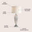 Lampe de table DEL en verre / cristal 33,5 po Carignon