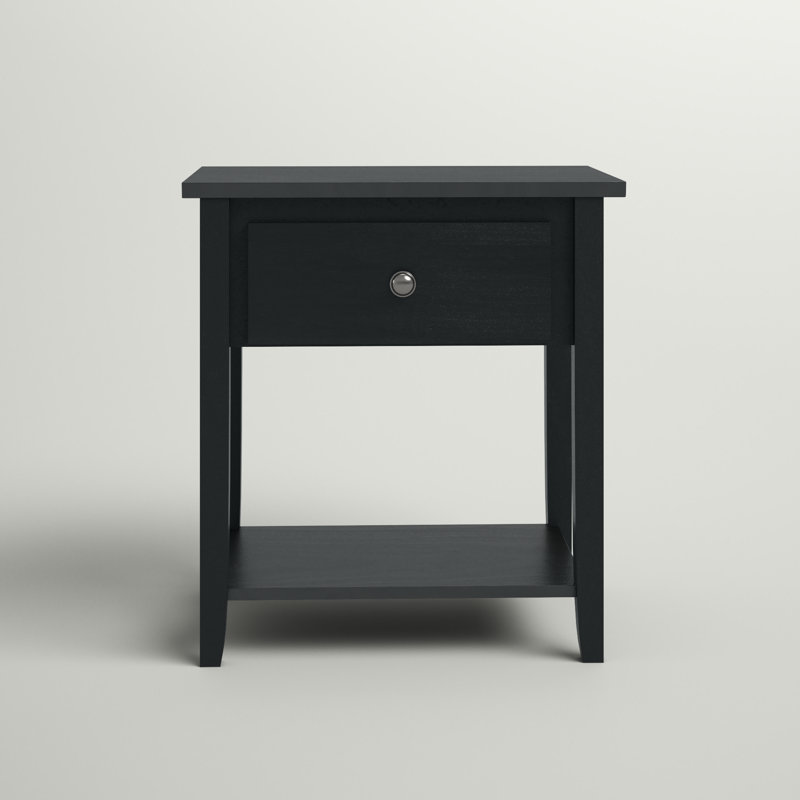 Anke End Table with Storage, Black