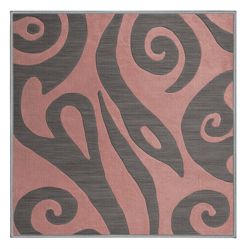 Tapis abstrait lavable à la machine, Carré 8 pi