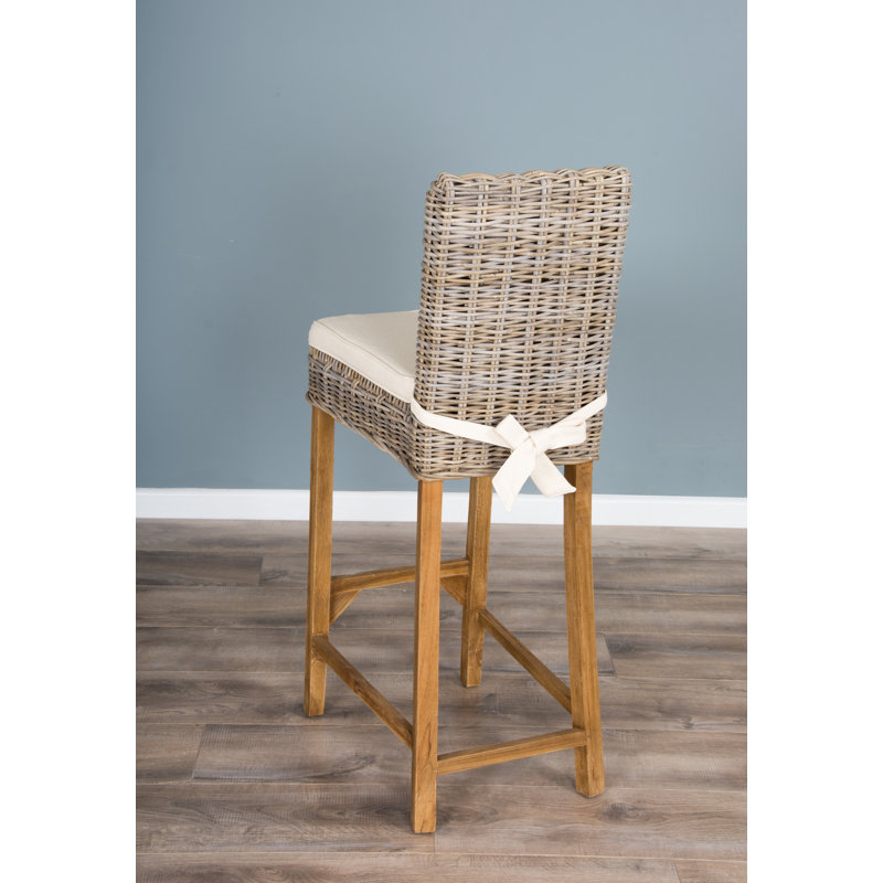 Walbridge Wicker Outdoor Stool with Cushion