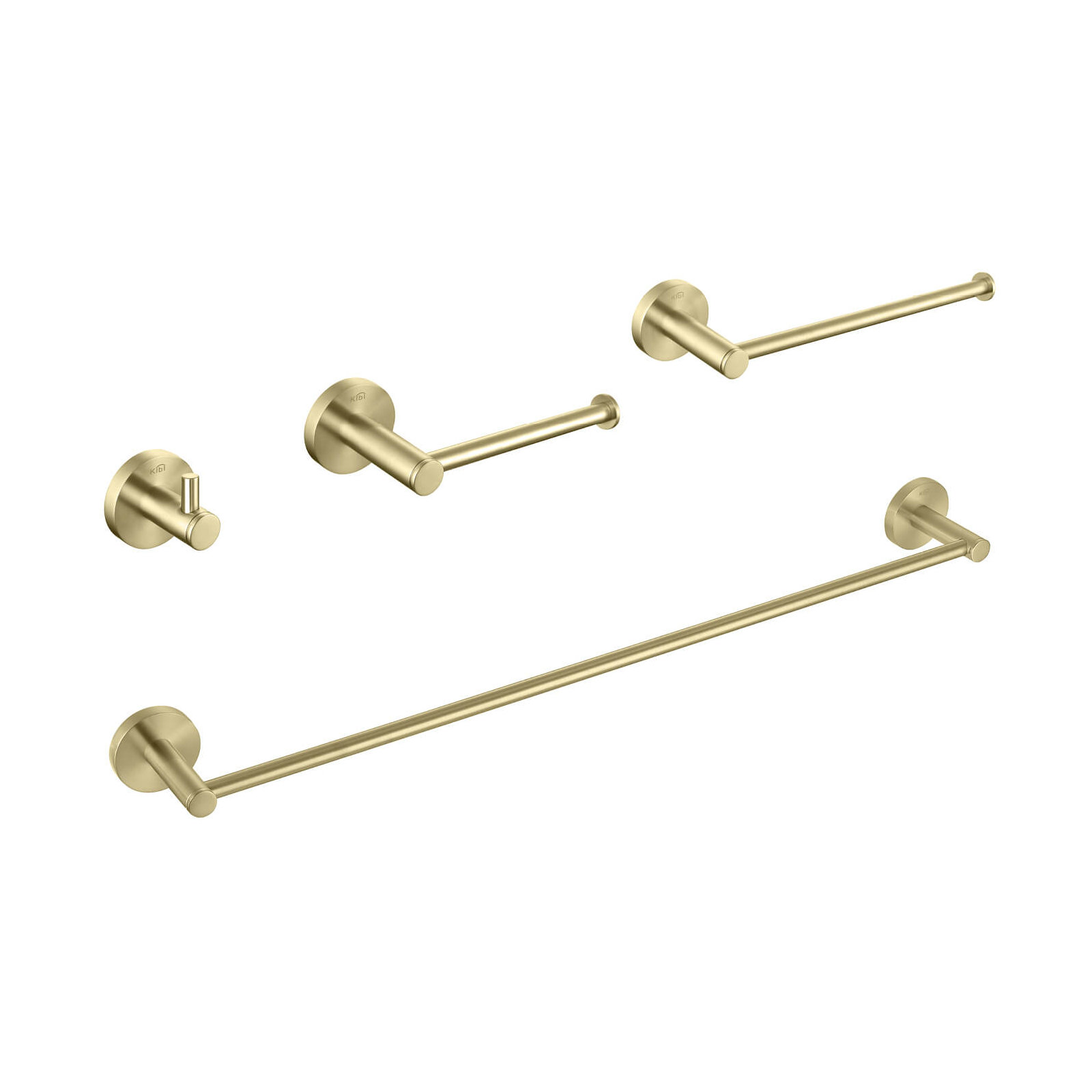 4 - Piece Bathroom Hardware Set, Brush Gold