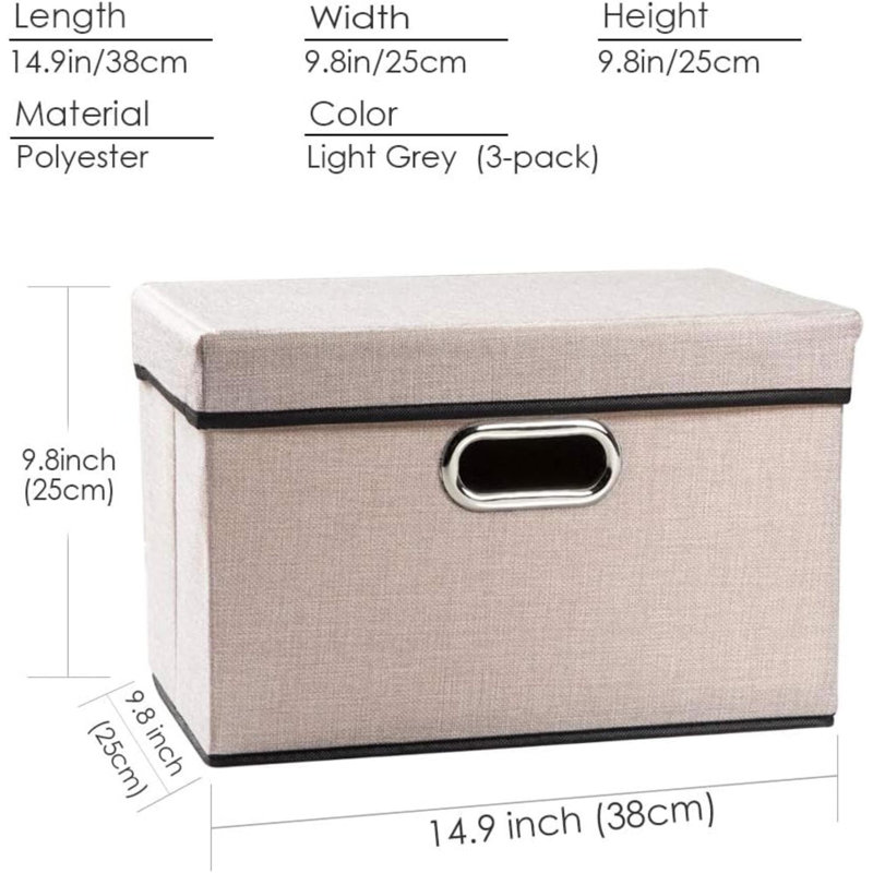 Brayden Studio Fabric Bin, Light Grey