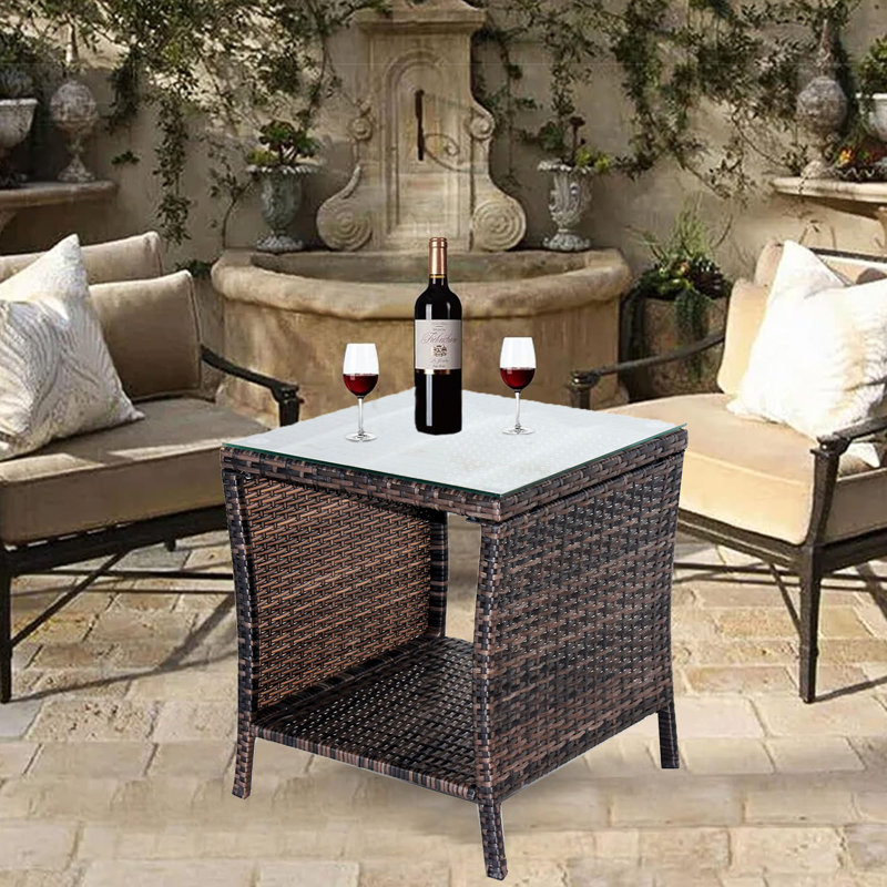 Bayview Square Metal Outdoor Coffee Table , 19.25'' in. W 19.25'' in. D
