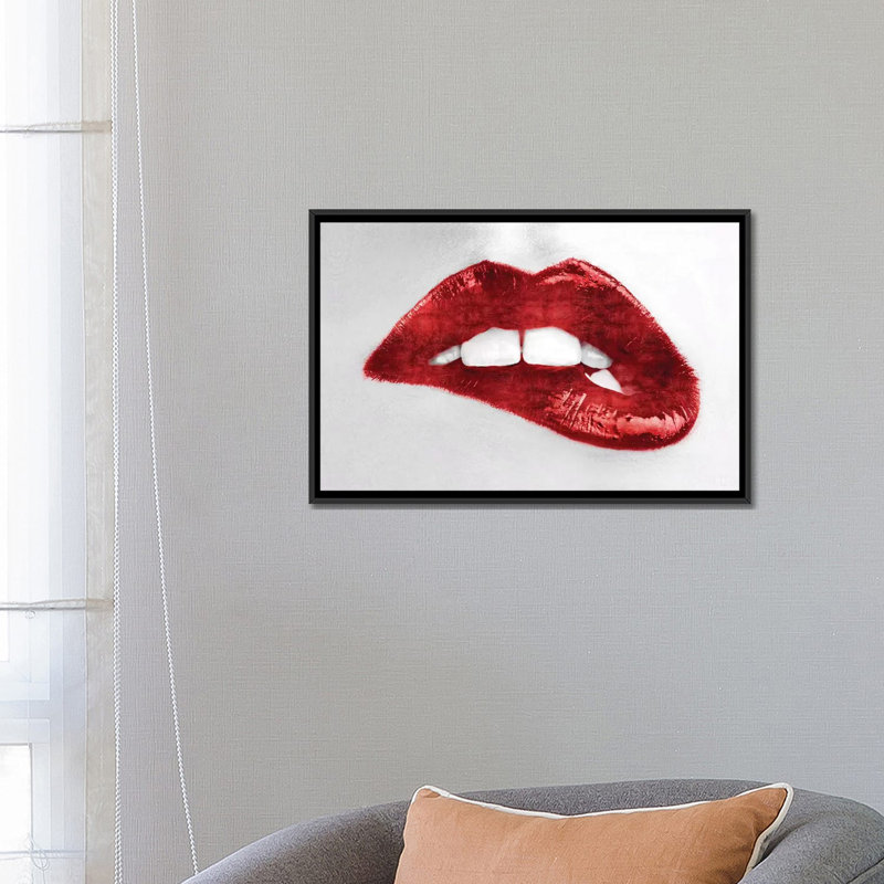 « ' », reproduction d’impression sur toile tendue en rouge Luscious, H 18 po x l 26 po x P 1,5 po, Pas de tapis