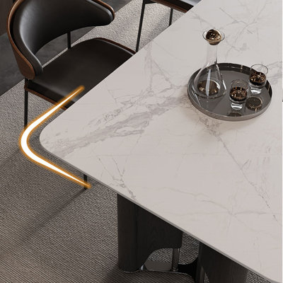 Table de salle à manger simple en acier inoxydable