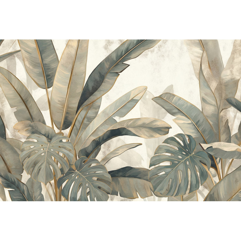 Papier peint feuilles tropicales Monstera Banana Leaf, 200 po x 120 po, Peler et coller