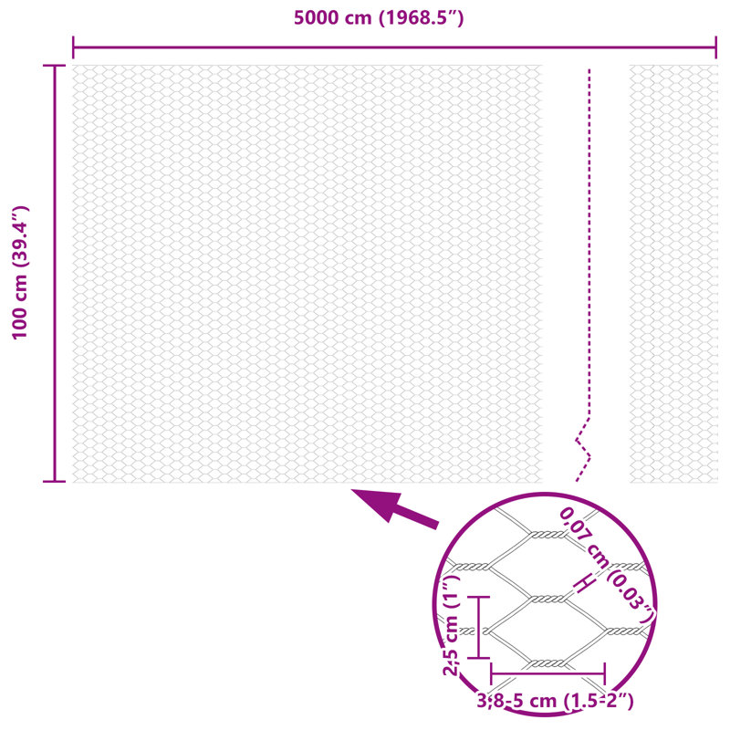 Hexagon Fence Steel, Grey, 100cm H x 5000cm W
