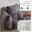 Fauteuil à billes géant pour adultes, causeuse douce et moelleuse, canapé d'intérieur surdimensionné avec coussins, aucun assemblage requis, gris-837925005