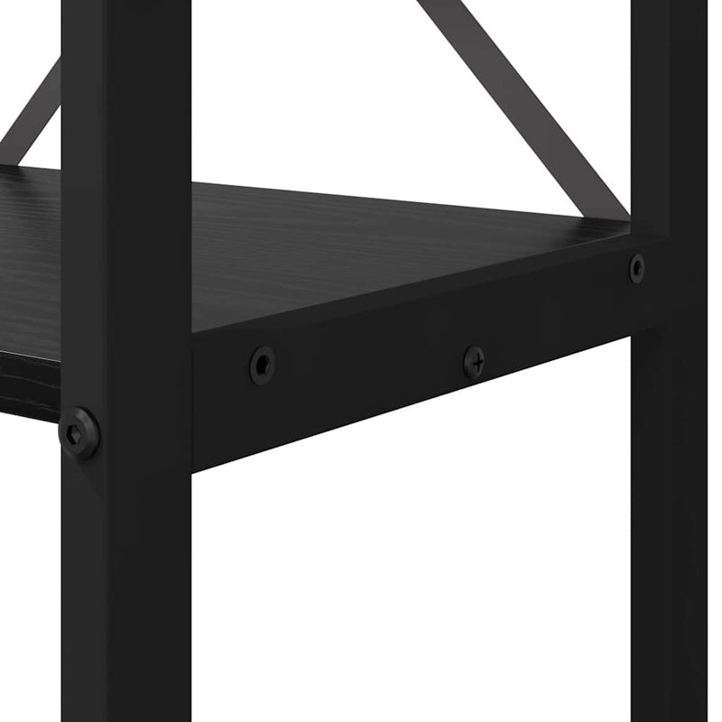 Steel Bookcase, Black, (5 Shelves) 188cm H x 80cm W x 30cm D