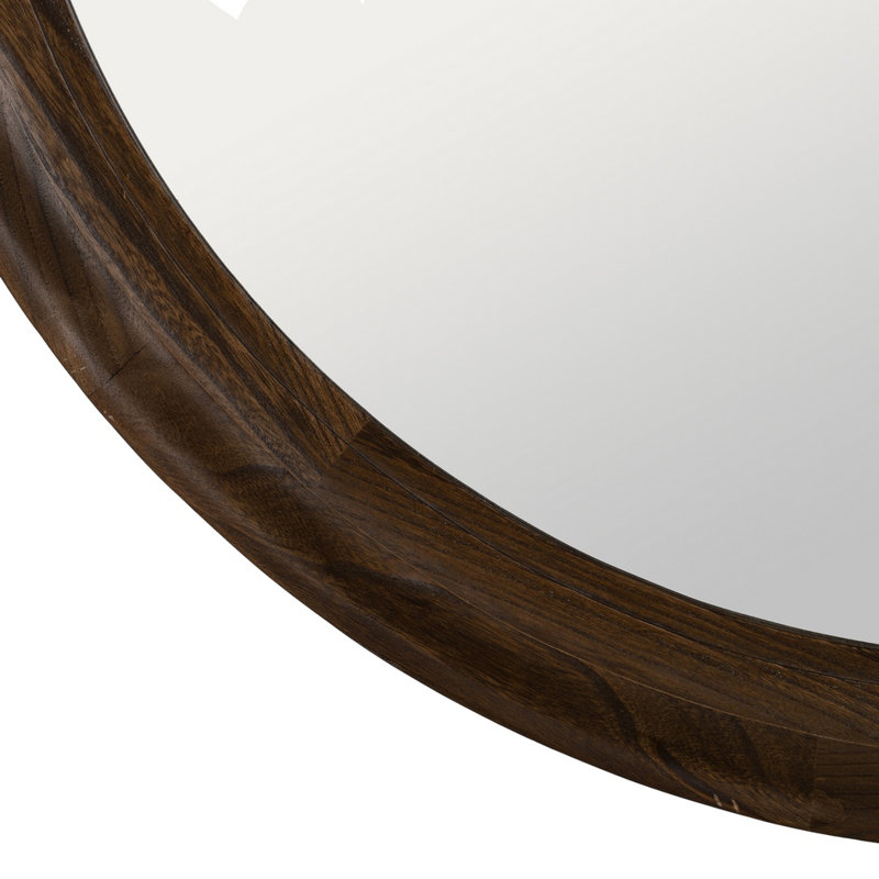 Alaura Solid Wood Round Mirror