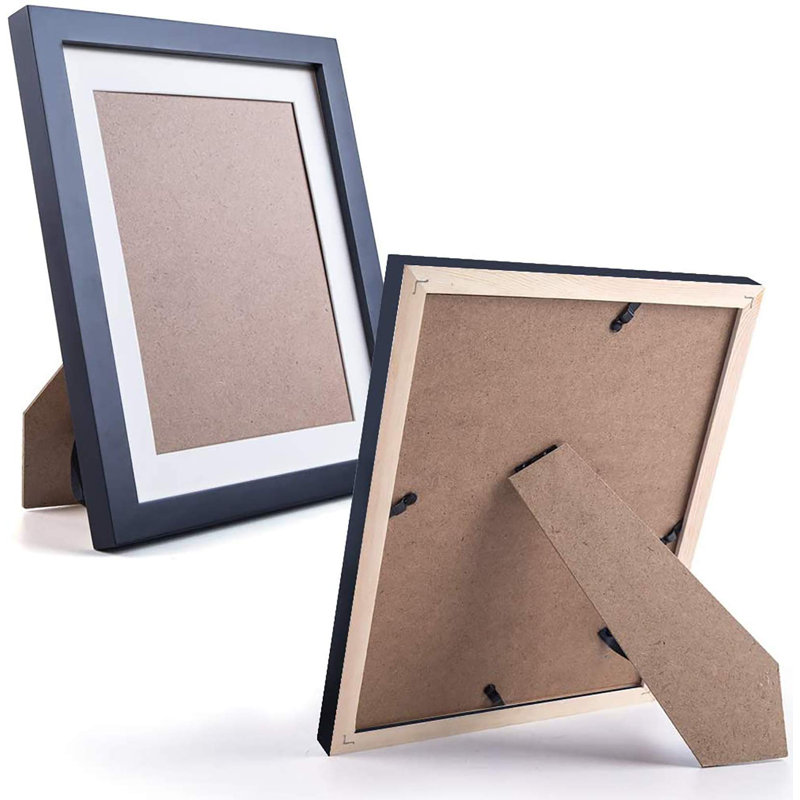 8X10 Black Picture Frames Nature Solid Wood 4 Pack For Wall Mounting And Tabletop Display