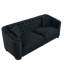 Ensemble de canapés compressibles, Chesterfield 6 places en velours noir pour la maison