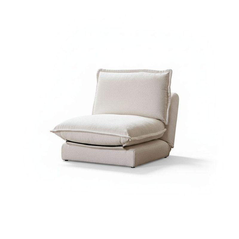 2 Seater Sofa Bed - Boucle, White, Single