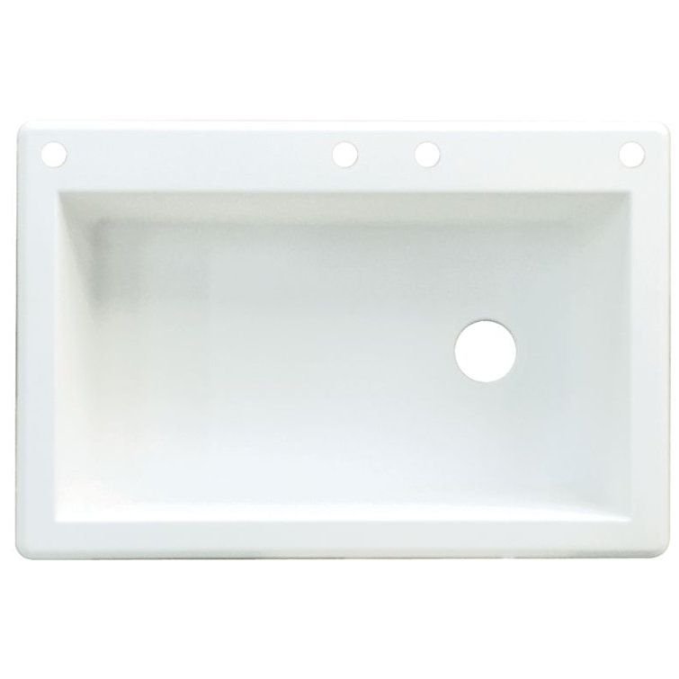 Radius 33'' L Drop-In Single Bowl Granite Kitchen Sink