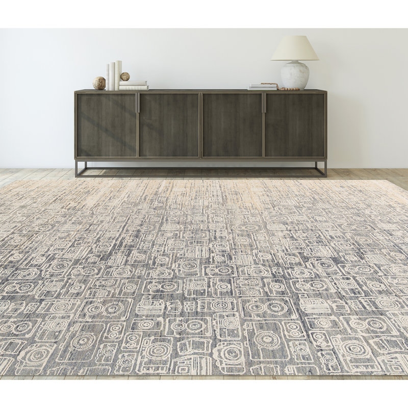 Canterbury Abstract Area Rug in Cream