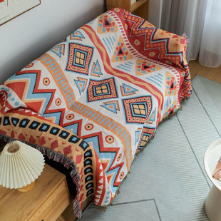Grey Boho Stripped Couch Cover, Modern Abstract Couch Covers For 3 Cushion Couch Sofa Pet Friendly, Large Chenille Sofa Cover For Sectional Sofa Washable Dog Couch Cover Protector