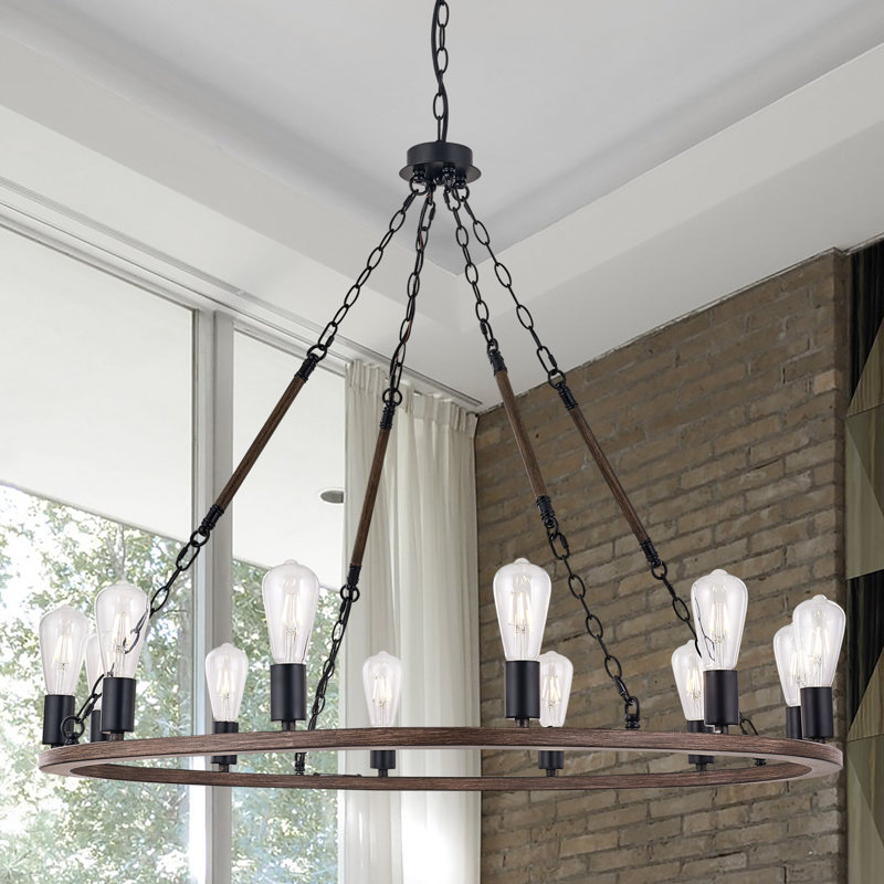 Campo 12-Light Waggon Wheel Chandelier