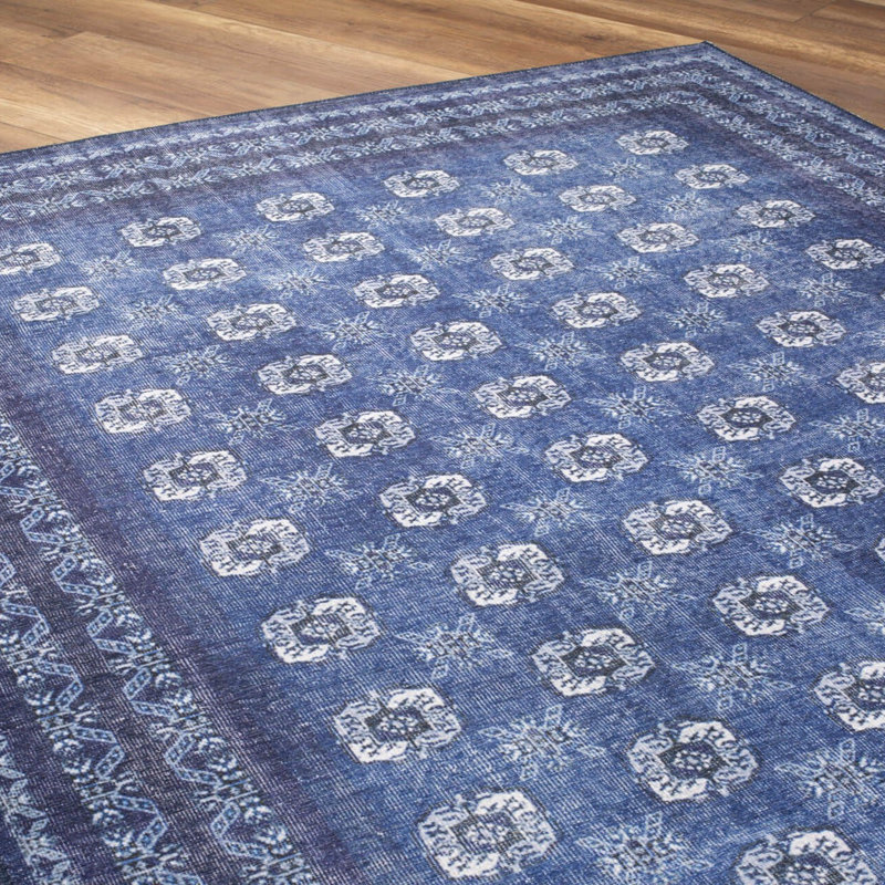 Luxurious Machine Washable Area Rug, 4.9 x 7.5 Feet, 100% Polyester, 1850 g/m², Pile Height: 0.2 inches | Eco-Friendly Recycled Poly Cotton Backing | Perfect for Living Room & Bedroom, Soft and Durable Design