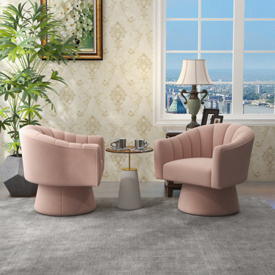 Avalina Velvet Swivel Barrel Chair