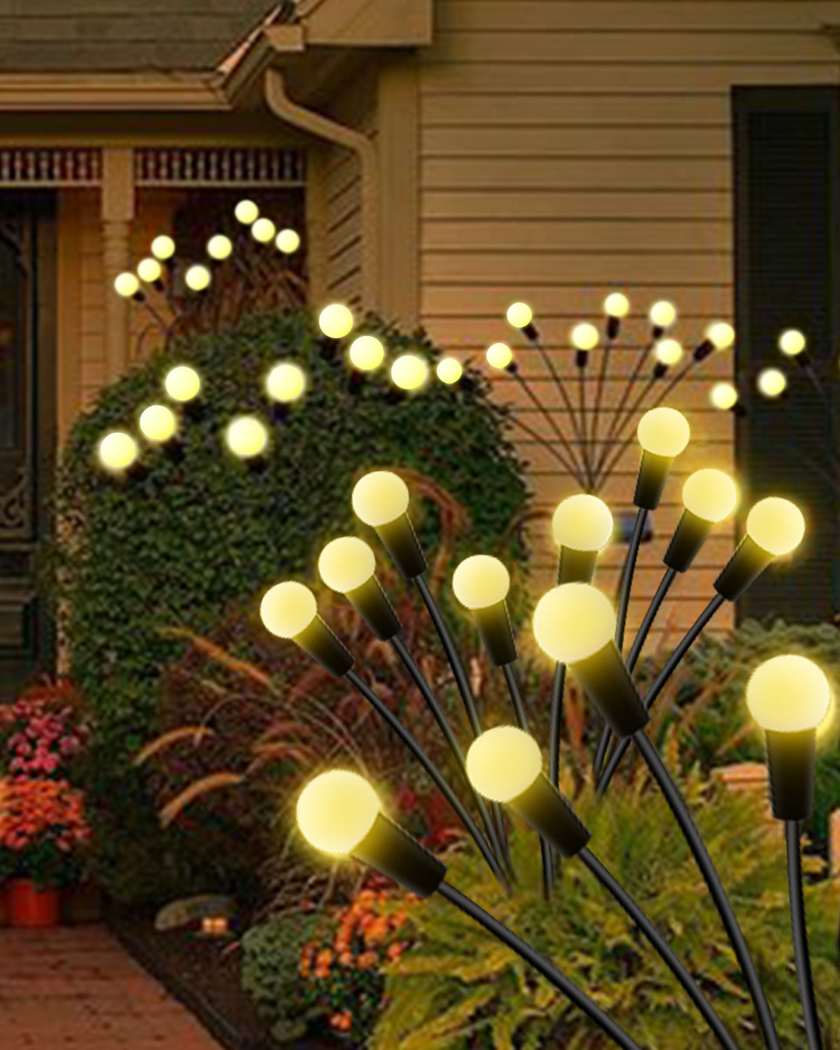 Avatar Controls 4 Pack Solar Garden Lights 8 LED Starburst Swaying