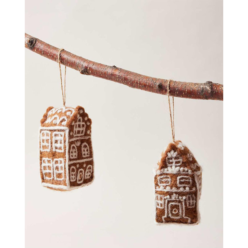 Felted Festive 4'' Handmade Wool / Felt Buildings & Architecture Shatterproof Holiday Shaped Ornament