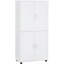 Armoire de rangement pour salle de bain avec 4 portes et tablettes réglables, blanc - Votre est toujours prête à être utilisée