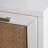 Wooden 4 Door White Media Credenza Sideboard With Brown Woven Rattan Doors And Metal Base