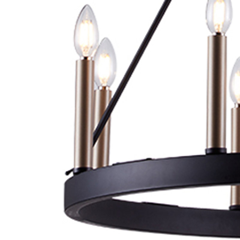 Marsden 8 - Light Dimmable Wagon Wheel Chandelier