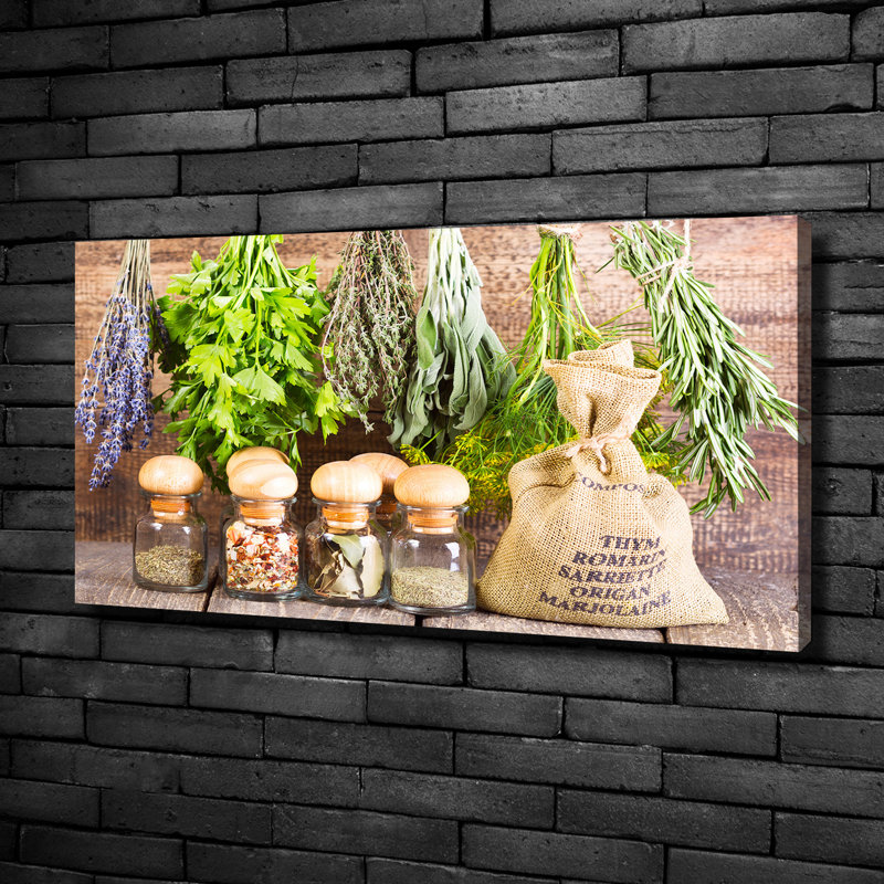 Herbs On A String - No Frame Print on Canvas