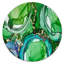 «Green Luxury Abstract Fluid Art», art mural moderne en métal-68855267