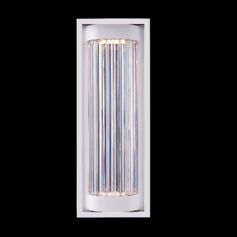 Cilindro Esterno 1 LT Outdoor Matte White (fluorocarbon)/Clear Wall Sconce Allegri, 28" H x 10" W x 6" D