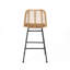 2 Outdoor Bar Stools - Modern Look, Angled Legs, , Black Iron Frame Design,