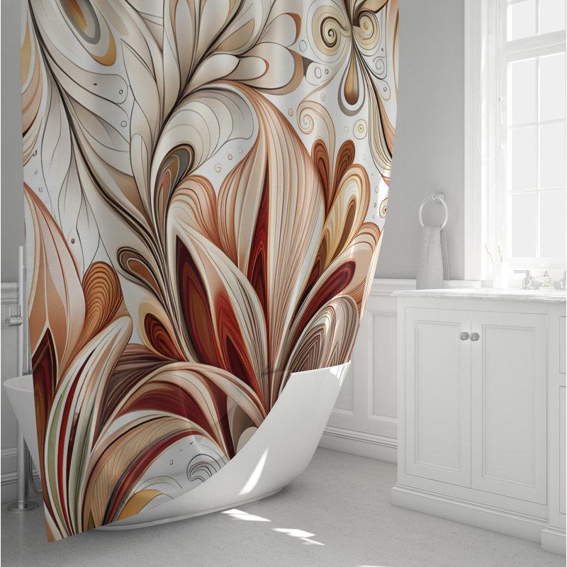 Armend Abstract Shower Curtain, 93" H x 70" W