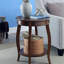 Table d'appoint ronde en noyer avec base