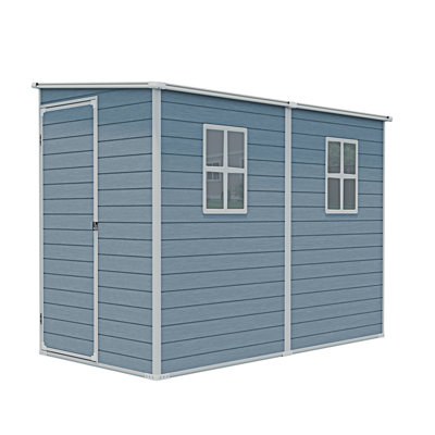 4X8ft Outdoor Storage Shed With Floor And Two-Window