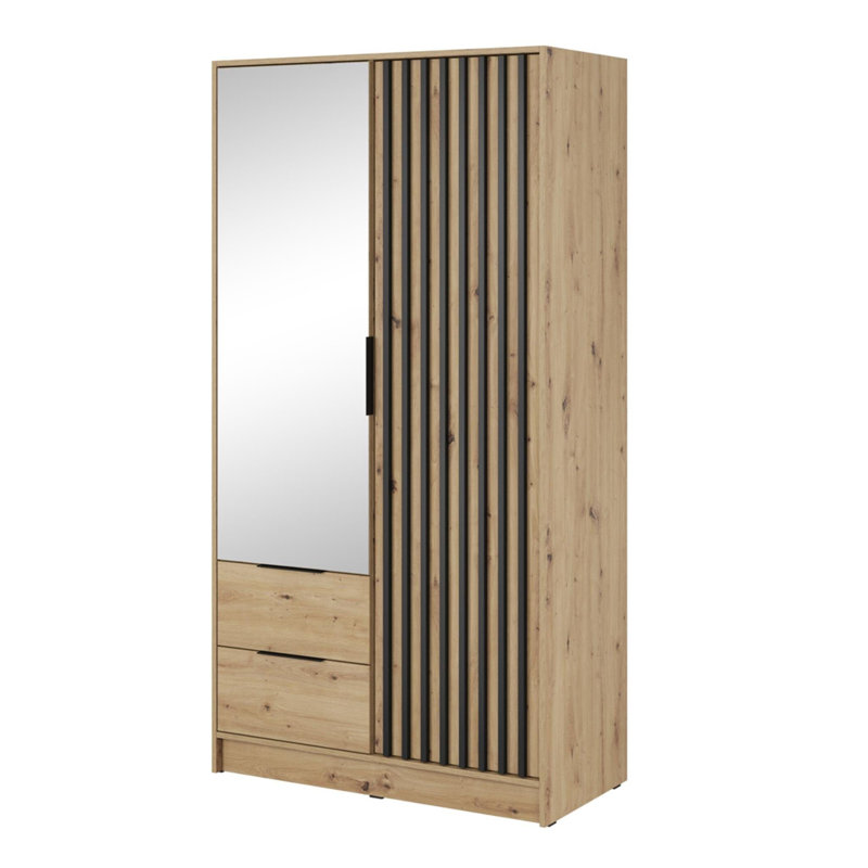 Anzovin 2 Door Wardrobe, Natural