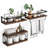 3+1 Tier Wall Mounted Rustic Wood Floating Shelf With Metal Frame And Towel Bar, Dark Brown