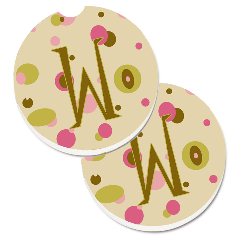 Sous-verre Initiale Monogram, W, Brun clair