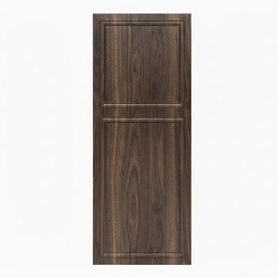 Porte de grange coulissante en panneau de fibres à densité moyenne noyer à 2 panneaux de 18 po x 84 po x 84 po avec quincaillerie 18 series