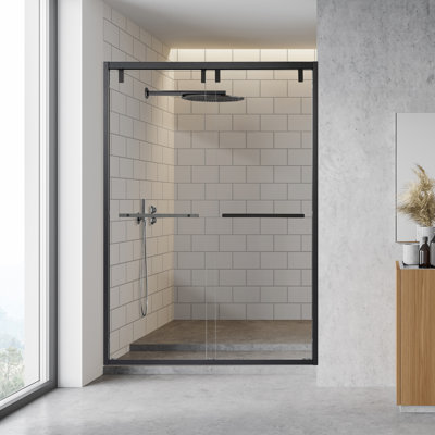 - W x 76'' H Bypass Door Frameless Shower Door with