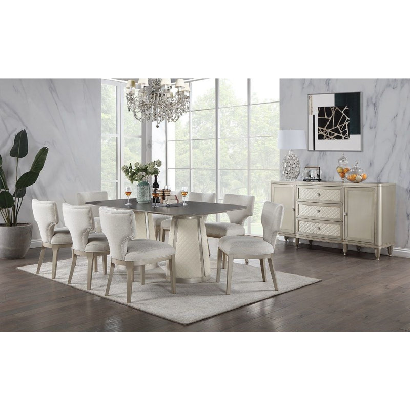Kasa 8 - Person Pedestal Dining Set