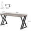 Bureau d'écriture moderne de 55 po avec pieds en métal en forme de Z (sans la chaise)-876969269-876969267