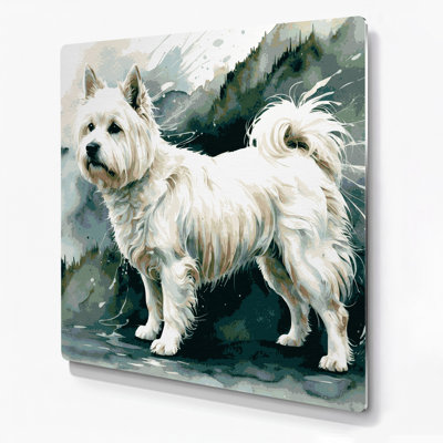 Chiens, art mural beige en métal Kishu Ken