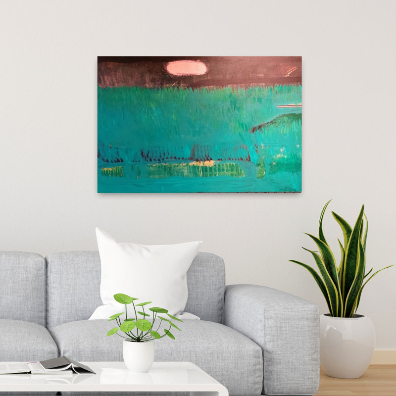 «Green Atmosphere», art mural contemporain abstrait, H 36 po x l 24 po
